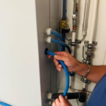 Installation of compressed air supply to the EMP unit and main cabinet in the separate technical room